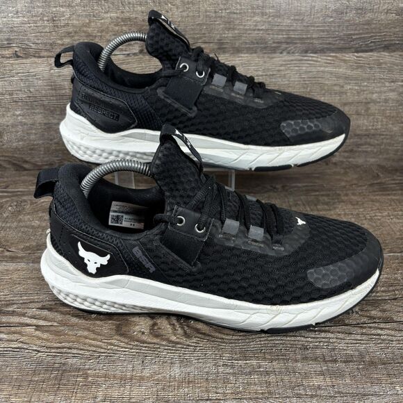 Under Armour Project Rock BSR Shoes Men\'s 9.5 Black White Training 3027344-001